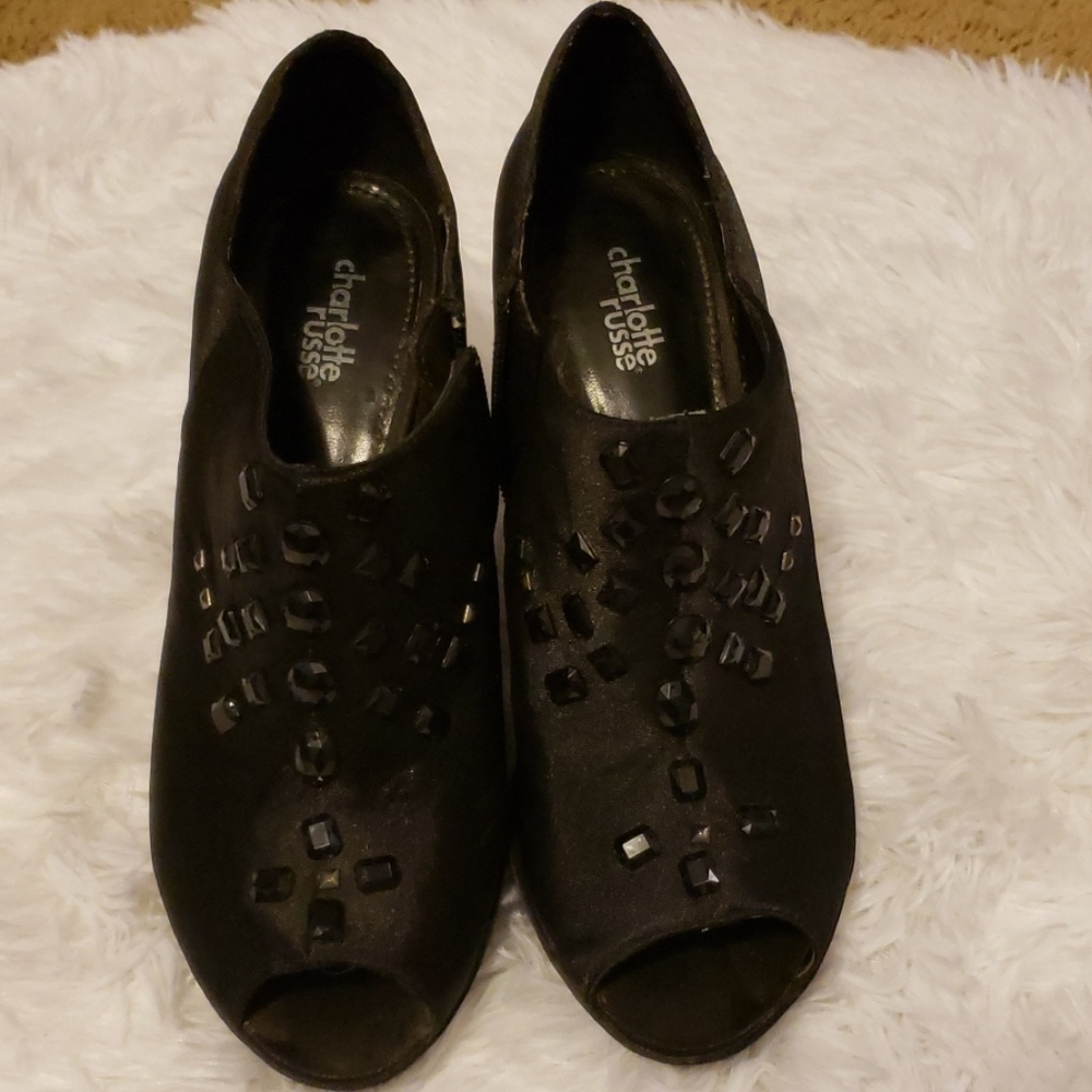 ❣Black Satin Booties❣